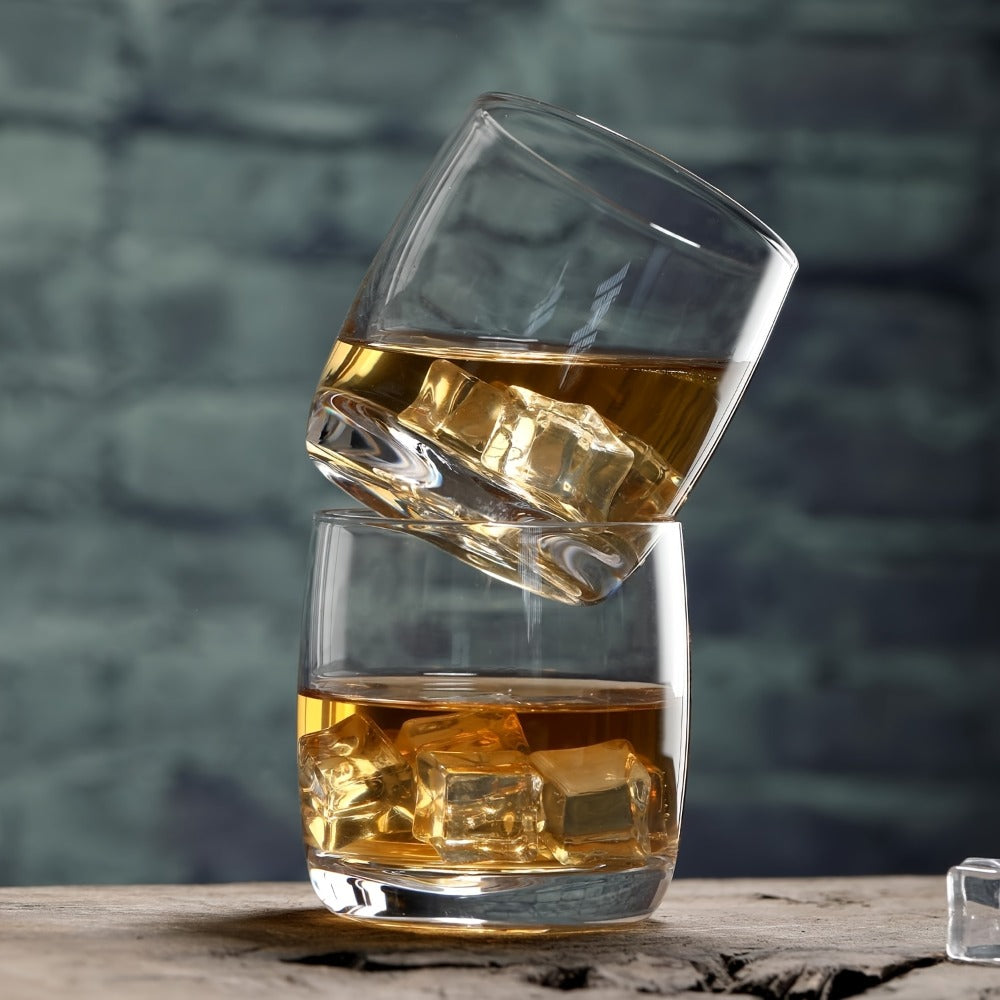 Whiskey Glasses Set of 6, Premium Crystal Bourbon Rocks Glasses 10.5oz, Clear Drinking Glasses for Scotch Cocktail Whisky Juice