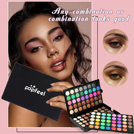 120 Color Eyeshadow Palette with 6 Makeup Brushes Shimmer Matte Multi Color Eye Shadow Kit for Stage Cosplay Halloween Party Daily Glam Women Gift