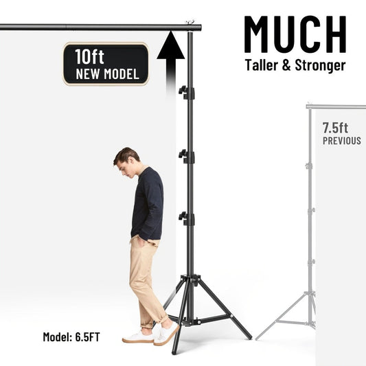 10x10Ft Heavy-Duty Backdrop Stand Kit with 2 Adjustable Support Stands 4 Crossbars 4 Clamps for Photography Video Studio Party Decoration Wedding Event Background Support System