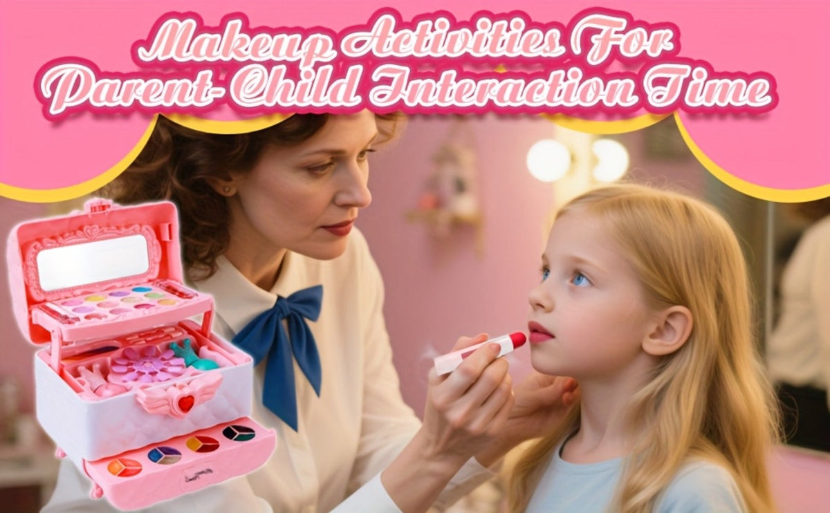 Kids Makeup Kit for Girls Ages 5-12, 48PCS Princess Pretend Play Cosmetics Set, Eyeshadow, Blush