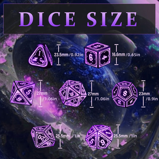 Glowing DnD Dice Set with Wireless Rechargeable Charging Case with the Listed Color, Size or Set Options for Everyday Use