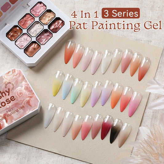 Gel Nail Polish 9-Color Ombre Palette for Gradient and Stamping Art with UV/LED Cure, 7 Series
