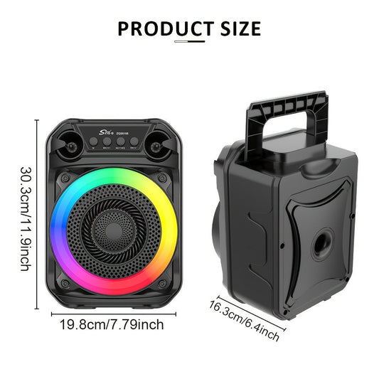 Portable Wireless Karaoke Speaker with Microphone & Bass Boost, TWS Stereo Sound, TF/SD Card Player, Type-C Charging, PA System for Outdoor Street Karaoke Parties Singing Computer DVD