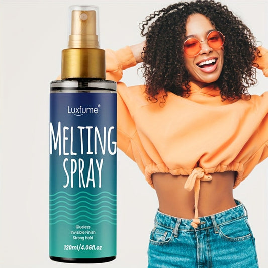 Lace Wig Melt Spray Strong Hold No Residue Quick Dry 4.06 Fl Oz Invisible Glueless Adhesive for Lace Front Closure Wigs Portable 1pc or 2pcs Value Pack