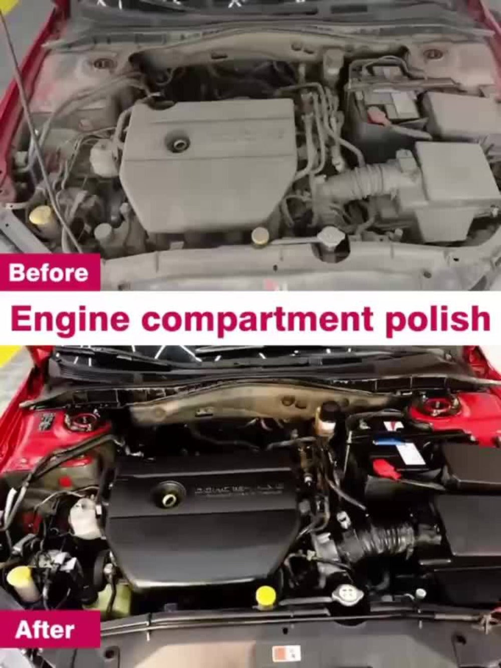 Engine Compartment Restorer Spray 3.38oz with Sponge – Engine Bay Refurbishing Agent, Polishing & Cleaning Spray, Extends Service Life – Fits All Vehicles