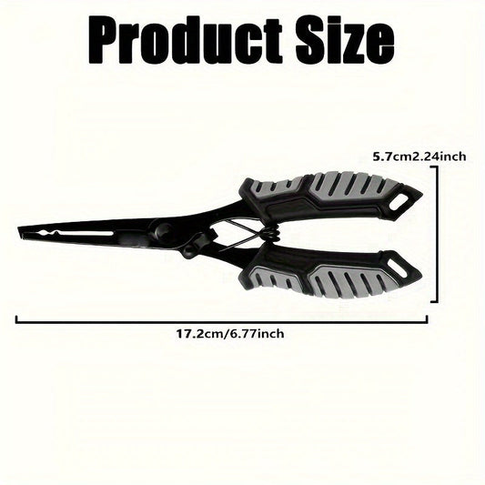 Fishing Pliers Fish Gripper Combo Set 2pcs Stainless Steel Hook Remover Line Cutter with TPR Non-Slip Handle Spring-Loaded Lock for Freshwater Saltwater Bass Trout Pike Catch and Release