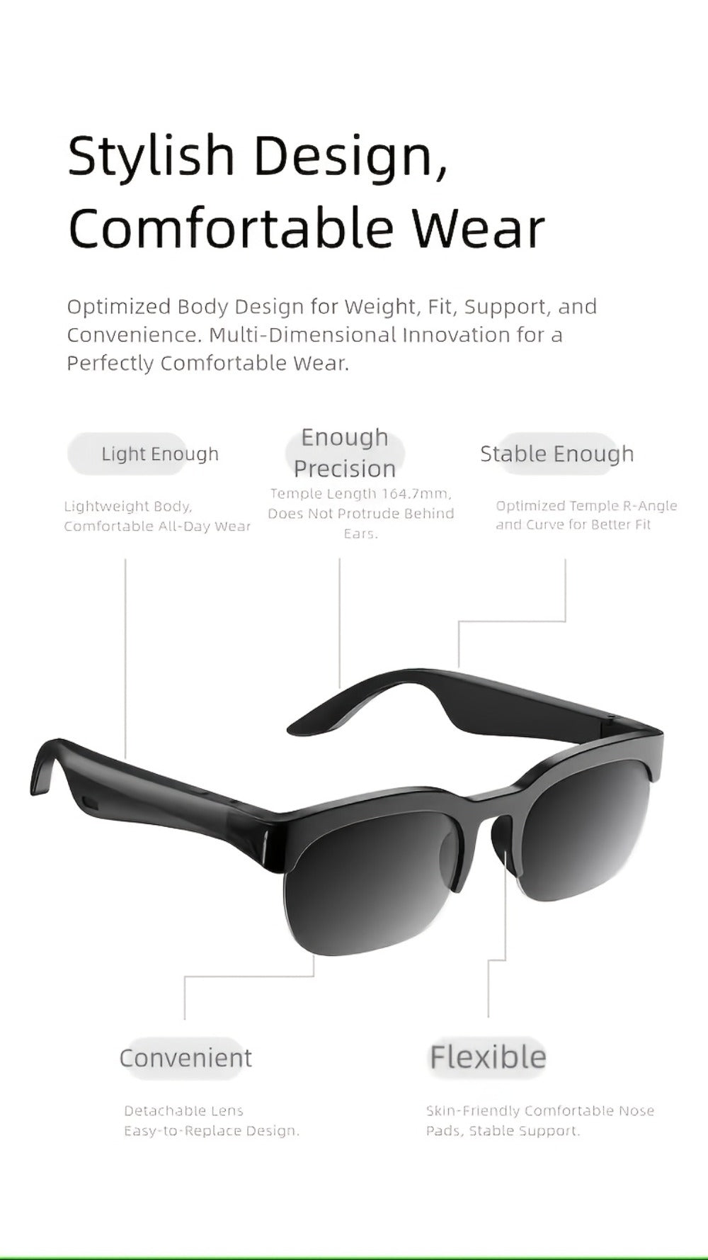 Smart Glasses Translation Eyewear with 160+ Listed Languages and Source-Listed AI Meeting Summaries