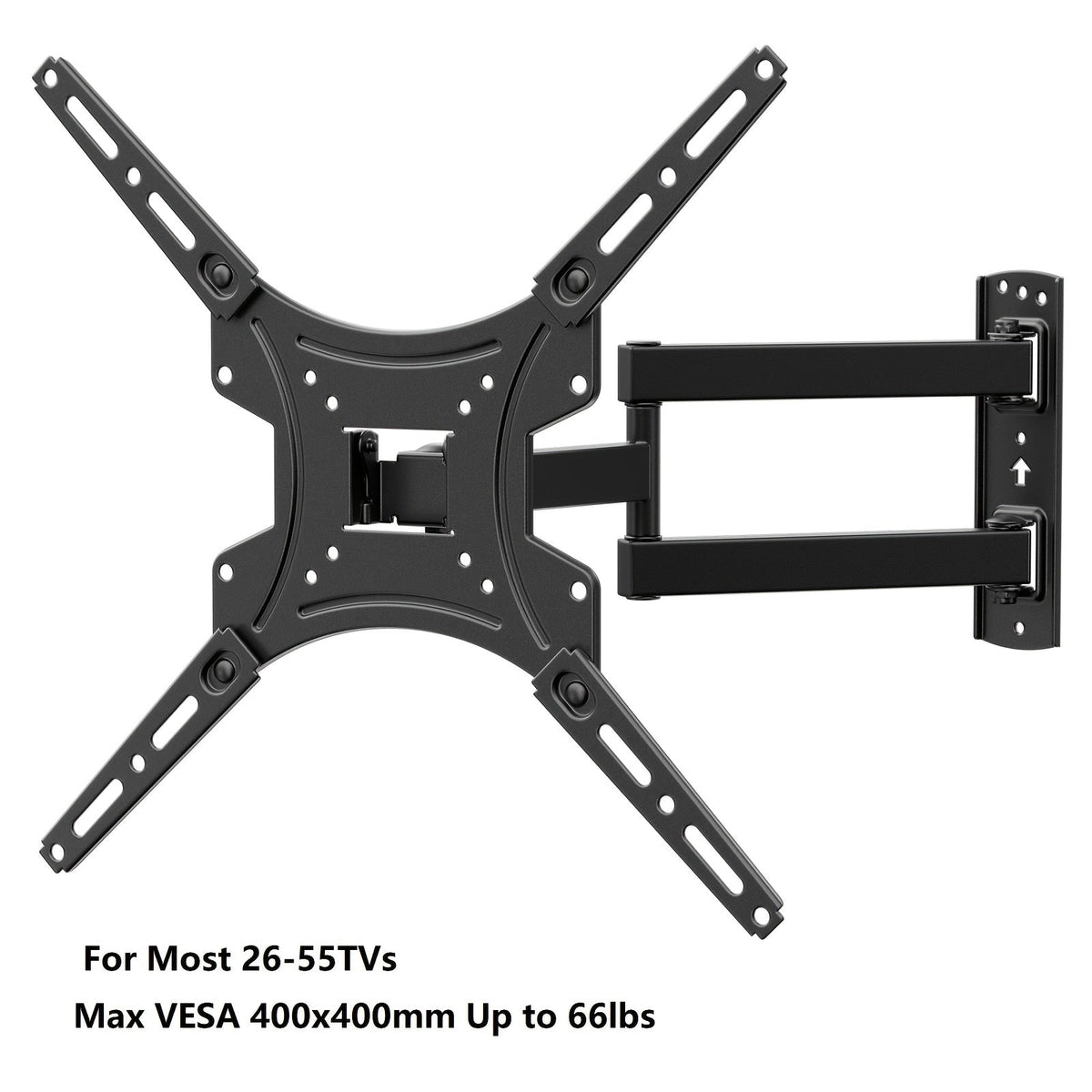 Full Motion TV Wall Mount 37-75 Inch, Dual Arm Swivel Tilt, VESA 600x400mm, Extends 15.4 Inch, Fits LED LCD OLED Flat Curved Screens