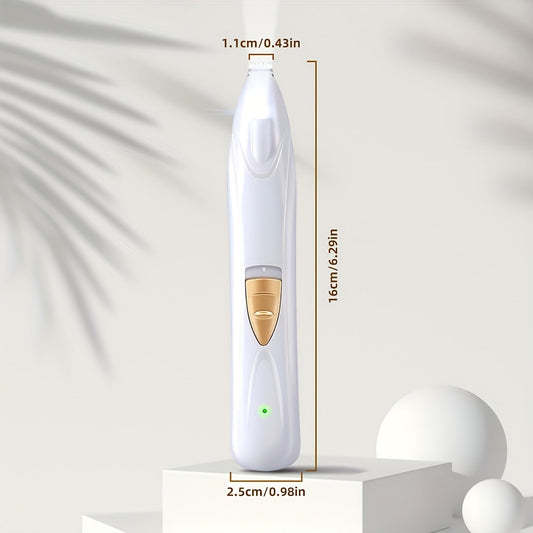 LED Paw Trimmer, Slim USB-Rechargeable Electric Clipper with 1mm Cutter Head for Dogs and Cats