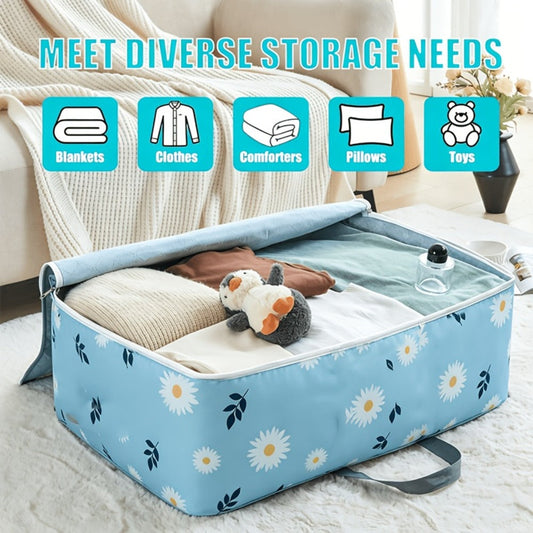 Under Bed Storage Bags 6pcs 140L - Large Capacity Foldable Organizer Bags for Clothes Blankets Bedding, Space Saving Underbed Storage