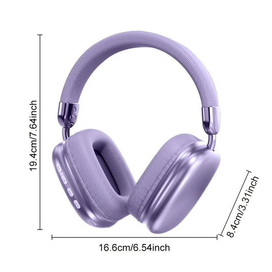 WH35MAX Noise Cancelling Wireless Headset HiFi Deep Bass Built-in HD Mic Comfortable Over-Ear Stereo for Travel Office Laptop Phone Christmas Gift Black Purple Silver