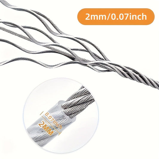 Stainless Steel Dog Leash Reflective Rust-Resistant Heavy Duty Cable Tie-Out for Medium Large Dogs Outdoor Yard Camping 3XL 4XL Multiple Lengths Silvery Grey