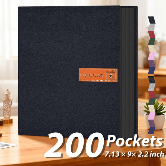 Photo Album 4x6 200 & 1000 Pockets with Label – Linen Hardcover Memory Book for Wedding, Baby, Travel, Anniversary, Birthday & Graduation Gifts