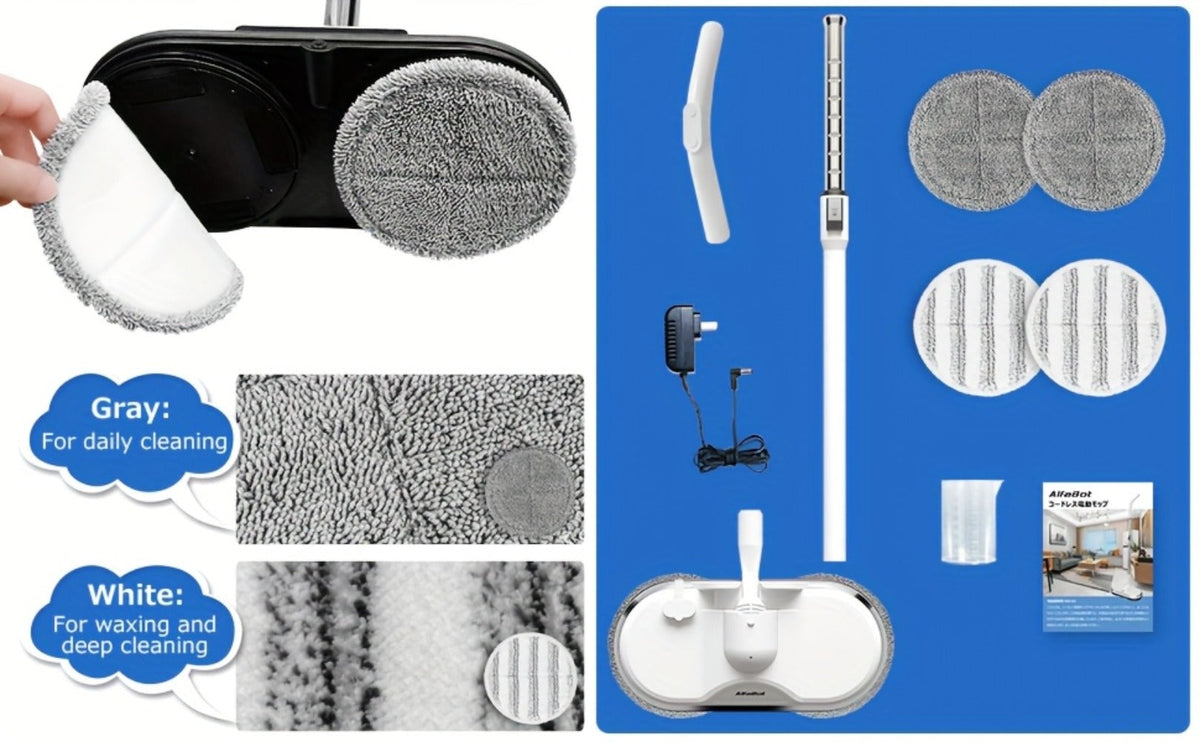 Cordless Electric Spin Mop Floor Cleaner with LED Headlight & Water Spray Tank for Everyday Face, Beard and Body Grooming