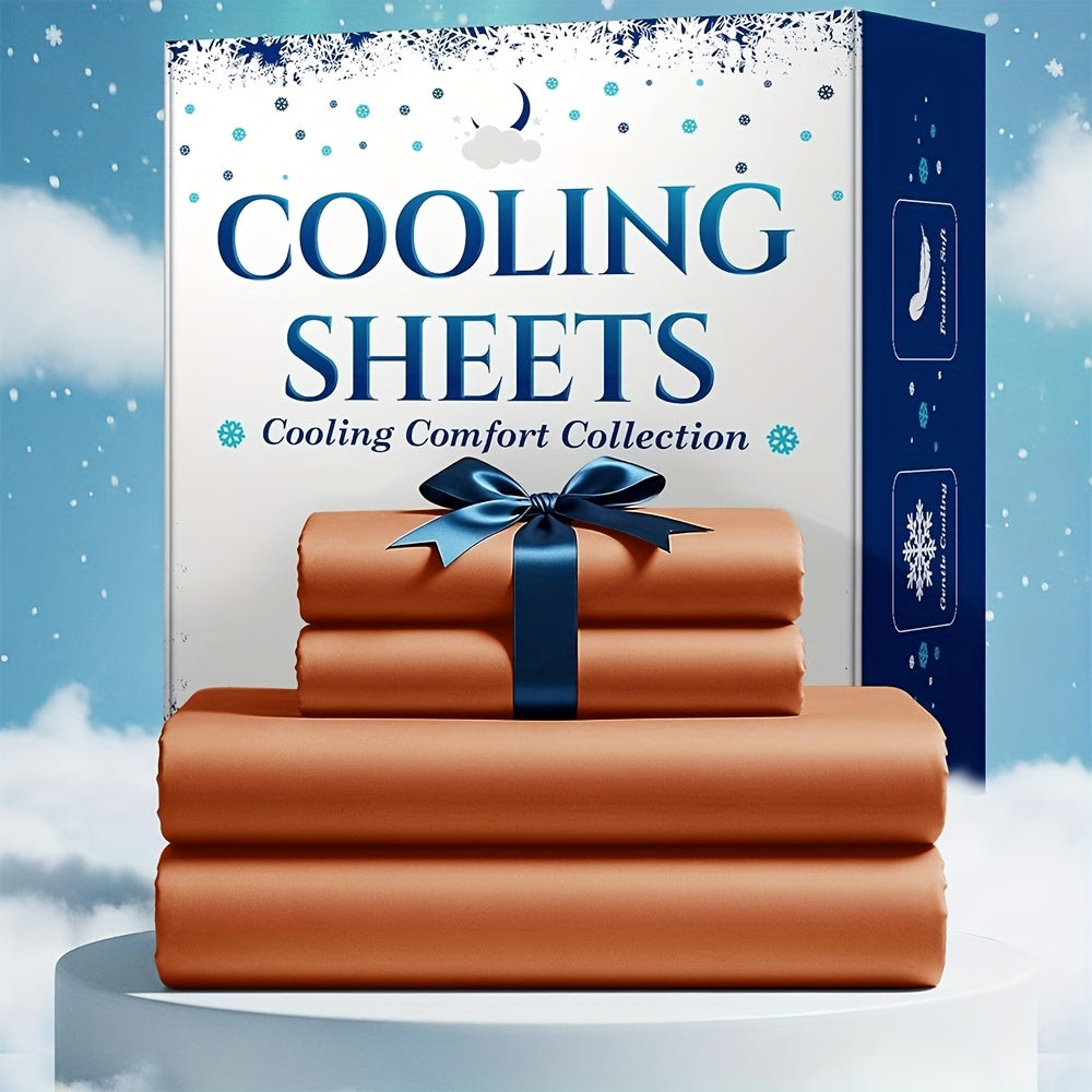 Bamboo Blend Cooling Bed Sheet Set 4pcs – Ultra Soft Breathable Kids Sheets, Deep Pocket Fitted Sheet 18"-24", 2200TC Shrink & Wrinkle Resistant, All-Season Hotel Luxury Bedding, Twin Full Queen King