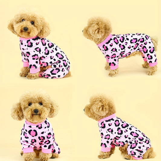 Dog Sweater Plush Leopard Print - Soft Warm Pet Clothes for Small Medium Large Dogs, Stylish Pink Dog Outfit for Chihuahua Poodle Teddy - XS to 4XL Dog Apparel for Fashion-Forward Pets