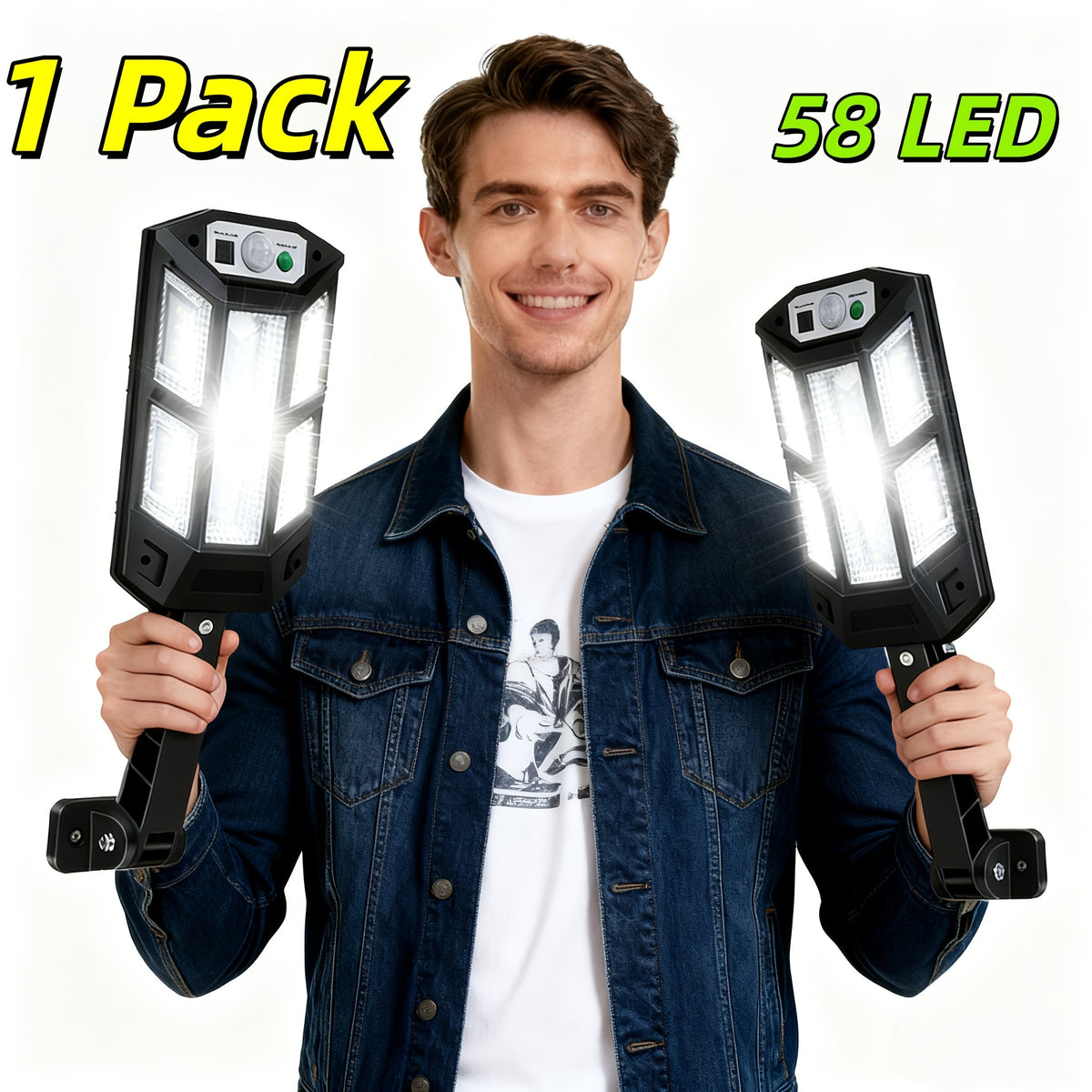 Solar Street Light, Outdoor, High Brightness Wide Angle Dusk to Dawn Solar Powered Remote Control for Parking Lot