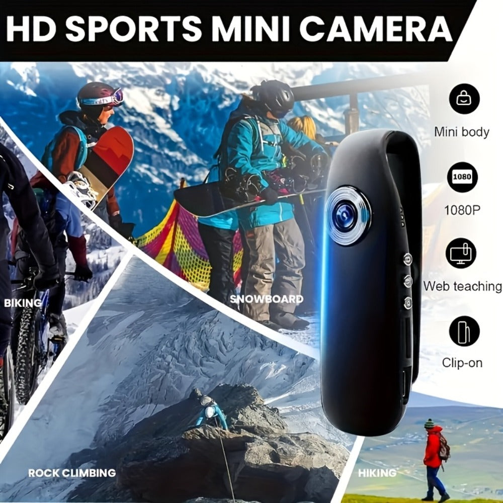 1080P Clip-On Body Camera with 130-Degree Wide-Angle Marking, Photo, Video and Cyclic Recording Controls