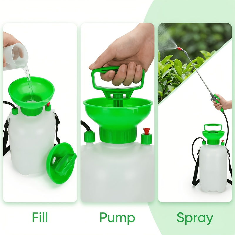 5-Liter Manual Pressure Garden Sprayer with Shoulder Strap, Pump Handle and Adjustable Mist-to-Stream Nozzle
