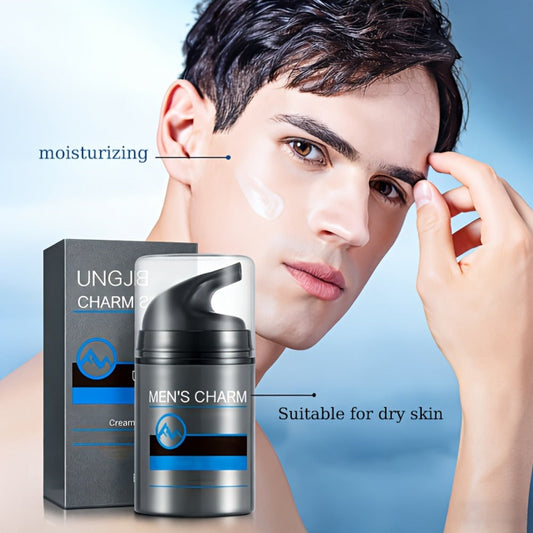 Men's Face Cream Moisturizer with Collagen & Hyaluronic Acid 50g — Avocado Oil Vitamin E & A Alcohol-Free After Shave Lotion Deep Hydration Anti-Aging Daily Grooming Cream All Skin Types