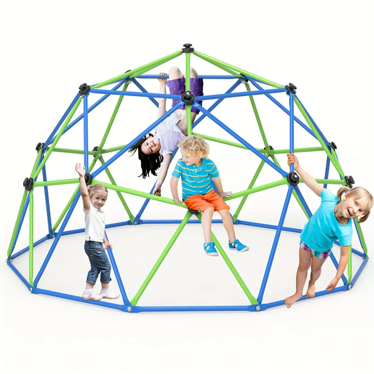 10FT Kids Climbing Dome with Hammock Swing Disc Swing Backyard Jungle Gym Steel Frame Outdoor Play Equipment 1000 LBS Capacity Gift for Boys Girls Ages 3-10