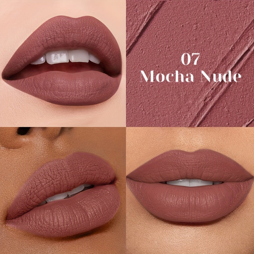 Velvet Matte Liquid Lip Color in Five Coordinated Nude-Tone Shades with 7.4cm Square Tube and Wand