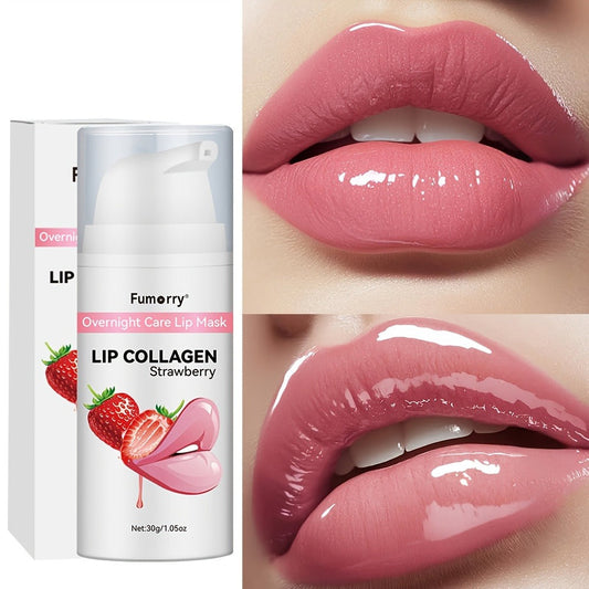 Collagen Lip Mask Overnight Plumping 30g — Moisturizing Repair Treatment for Dry Cracked Chapped Lips Night Care Revitalizing Softens Protects Firms Lip Skin Women 1.05oz
