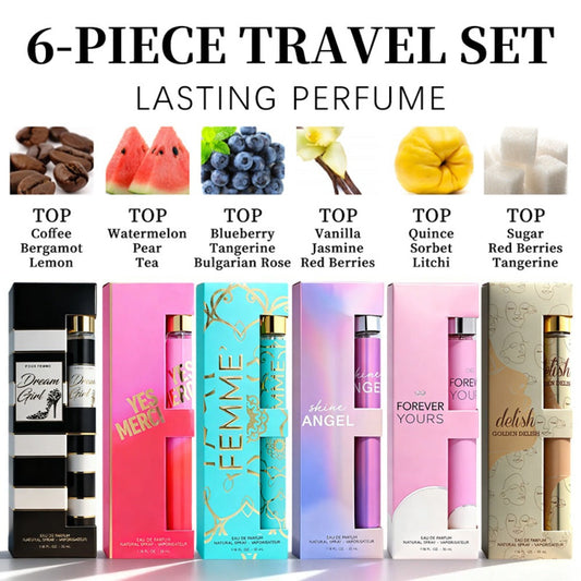 Women's Perfume Set Travel Size - 6 Piece Eau de Parfum Collection, Long Lasting Designer Fragrance Sampler Gift Set for Her, 1.18 fl oz Mini Perfume Bottles
