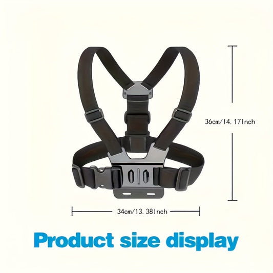 Chest Mount Harness for GoPro Hero 13 12 11 10 9 8 – Adjustable POV Chest Strap for Insta360 X4 X3 DJI Osmo Action 4 3 iPhone Samsung Phone – Hands-Free Camera Holder for Bike Kayak Fishing Hiking Vlog