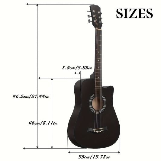 Acoustic Guitar, 38 Inch, Inch, Matte, Beginners for Lessons and Practice detail image