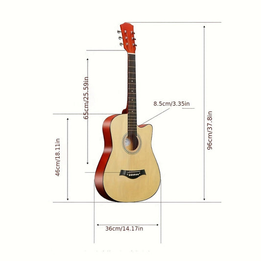 Acoustic Guitar, Full Size, 38-Inch, Basswood, Beginners for Lessons and Practice detail image