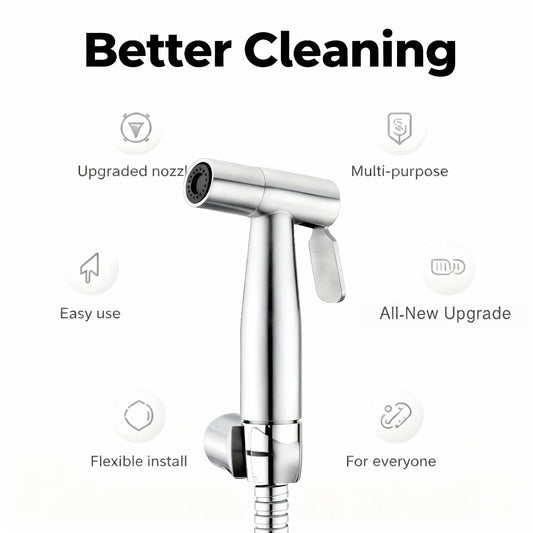 Wall-Mounted Handheld Spray Gun Set with Bracket, Teflon Tape & Flexible Hose – Bathroom Bidet Sprayer for Toilet, Sink, Garden & Pet Washing