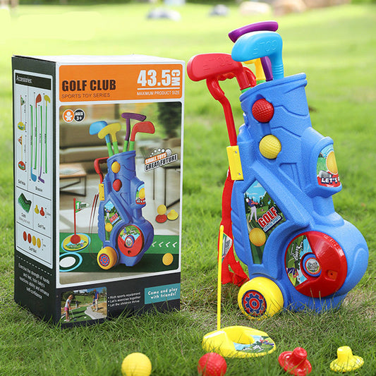Kids Golf Club Set with Putting Mat, Balls & Golf Cart | Family Indoor Outdoor Sports Toy, Fun Gift for Boys Girls