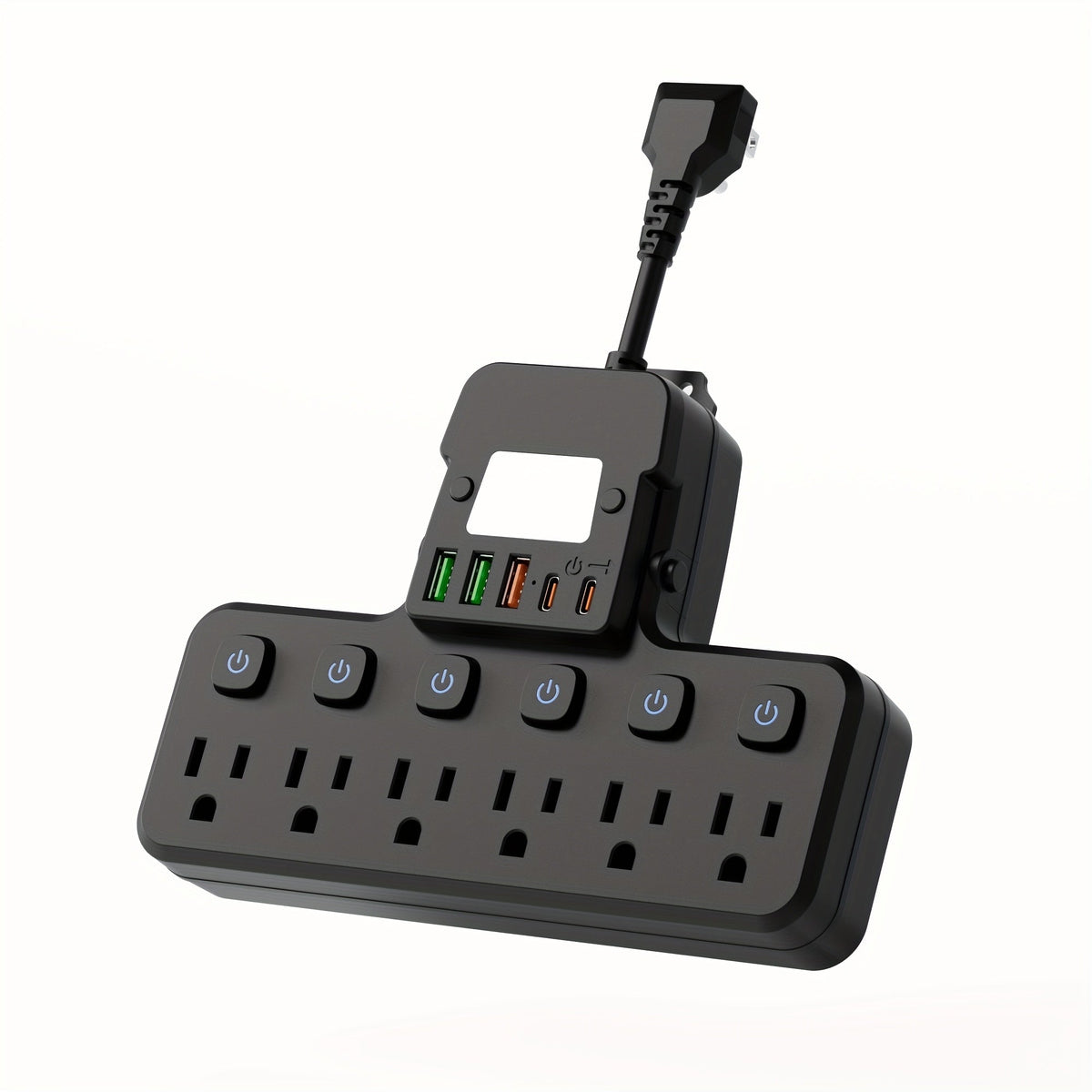 Desktop Power Strip 11-in-1 with 6 AC Outlets 3 USB-A 2 USB-C Ports 6 Individual Switches for an Everyday Personal Care Routine