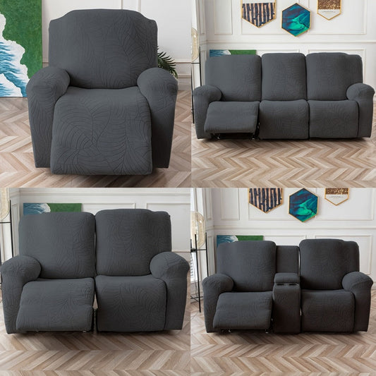 Sofa Cover Big-Leaf Jacquard High-Stretch Recliner Slipcover for 1, 2 or 3 Seats and Console Loveseats