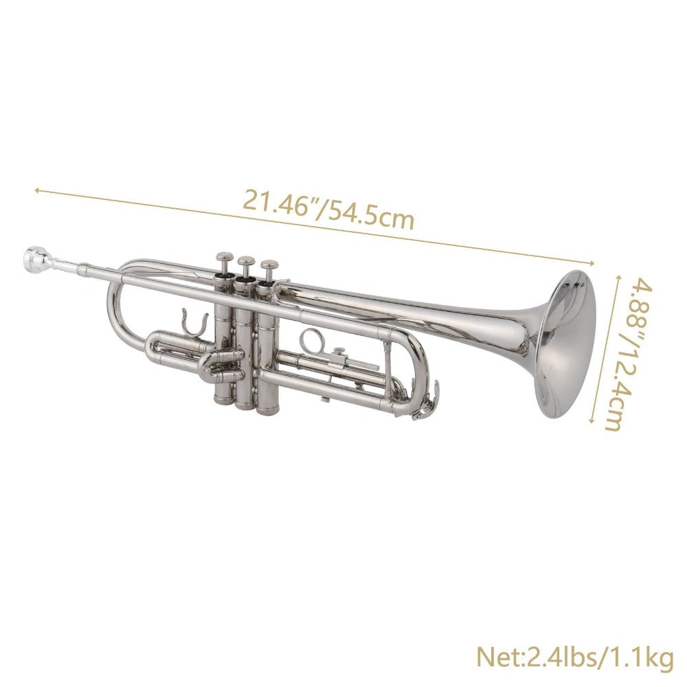 B-Flat Trumpet, 49 cm, 8.6 cm, Silver, Concert, Band for School Band detail image - detail view 9