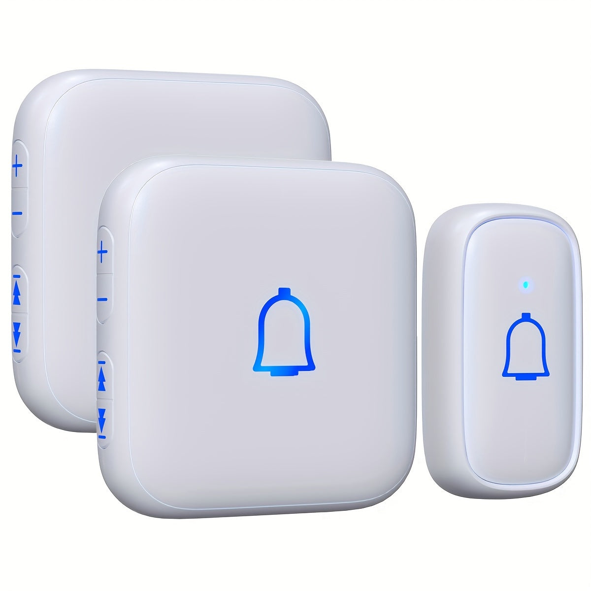Long Range Doorbell Kit 1000ft - 115dB Loud Wireless Chime, 56 Melodies, 7 Volume Levels, Mute Mode, Battery Operated, 1 Button + 2 Plug-In Receivers, for Home Office Garage Elderly