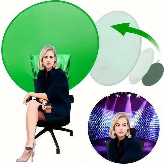 Folding Green Screen Background Frame Studio Kit | Portable Collapsible Backdrop for Live Streaming, Photography, Gaming, Video Calls, Home Office & Meetings