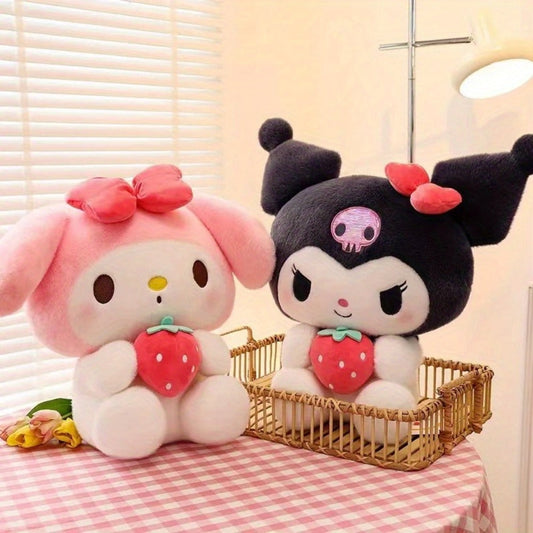 Plush Toy Strawberry-Holding Character Doll in 9.84-Inch Sitting Style with Two Source Options