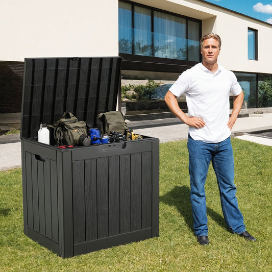 Deck Box Resin Heavy Duty 230LB Lockable | Patio Garden Pool Garage