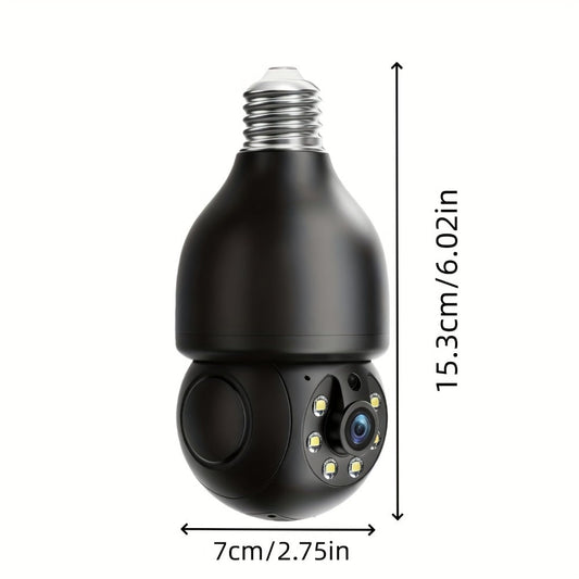 Smart Bulb Security Camera 5MP 360° Panoramic Pan-Tilt with Pet & Cat Dog Monitoring, Color Night Vision, Motion Detection Alarm, Two-Way Audio & Dual-Band WiFi 2.4G & 5G – Wireless Indoor Surveillance