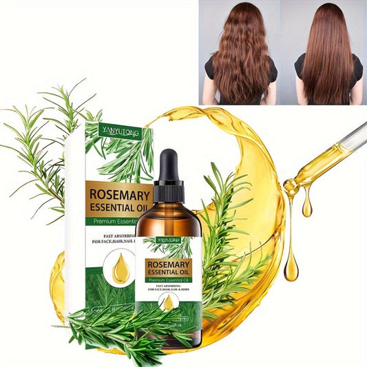 Rosemary Essential Oil 3-Pack 3.38oz Plant-Based — Hydrating Hair Growth Scalp Oil, Multi-Use for Face Body Nails Massage & DIY Beauty, Women Holiday Gift Set