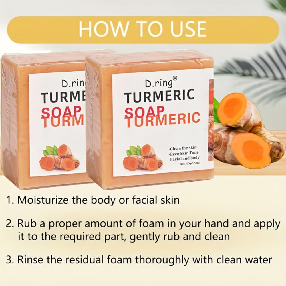 Kojic Acid Brightening Soap Bars 15-Pack — Turmeric Lemon Natural Face & Body Cleanser, Cold Processed Paraben-Free Formula, Gentle Exfoliation for All Skin Types, Bulk Value Set