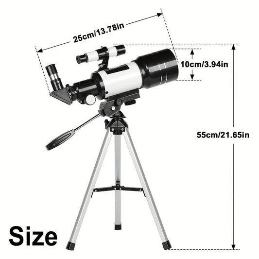 Monocular Telescope 150X with 3 Eyepieces, 70mm Aperture & Tripod – Portable Astronomical Refractor with Phone Holder & Barlow Lens, Easy Setup, Best Gift for Nature, Education & Stargazing