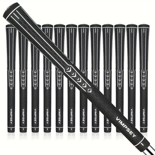 13-Piece Golf Grip Set Standard & Midsize - Rubber Non-Slip Golf Club Grips for Men Women, All Weather Control, Available in White Blue Red Silver | Replacement Golf Grips for Irons Drivers Putters