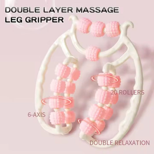 Leg Roller Massager 20-Wheel Manual Body Roller with Textured Bumps for Circulation – Portable Leg, Thigh, Waist & Back Roller for Home Gym Travel, Circulation Booster & Muscle Relief Fitness Tool