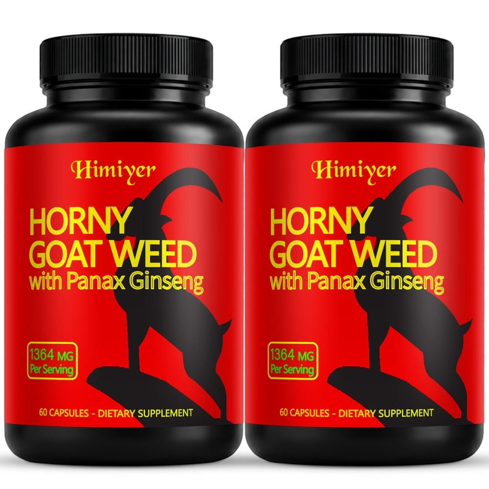 Horny Goat Weed Complex with Tongkat Ali, Ginseng & Premium Herbal Blend - Men's Vitality & Energy Support Supplement - 2 Pack Value Bundle