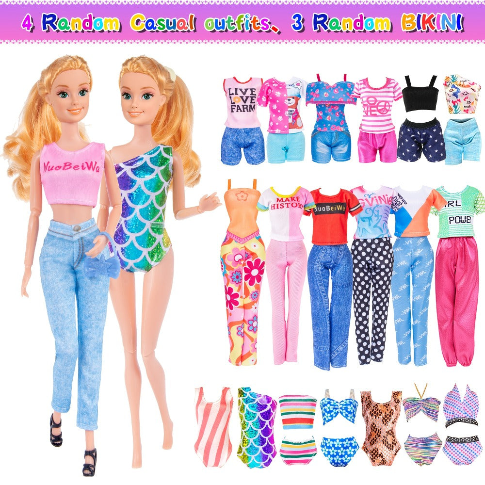 50-Piece Doll Clothes and Accessories Set for 11.5-Inch Fashion Dolls with Mixed Outfits, Shoes and Small Pieces