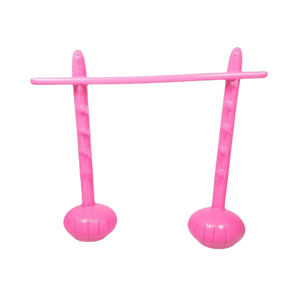 Green Inflatable Limbo Game with 148–150cm Bar Span and 130cm Uprights for Outdoor Parties