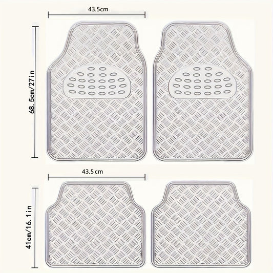 Waterproof Car Floor Mats 4pcs Set – PVC All-Weather Protection, Dustproof Easy-Clean Full Set for Cars, SUVs & Trucks, Anti-Slip, Multiple Colors Available